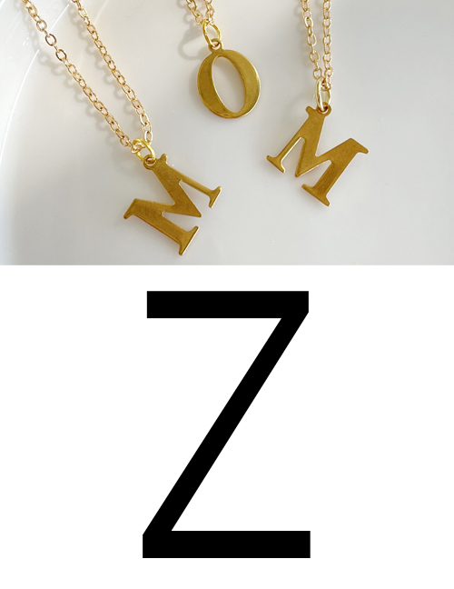 Fashion Z Titanium Steel 26 Letters Pendant Necklace Necklace
