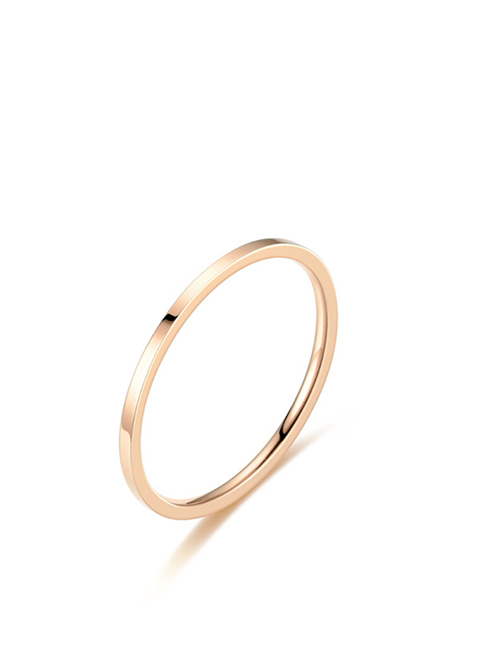 Fashion Rose Gold Titanium Steel Light Surface Thin Edge Rings