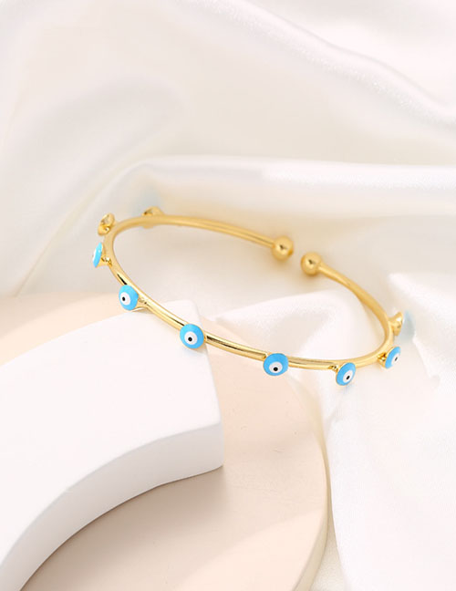 Fashion Blue Copper Gold -plated Oil Eye Bracelet