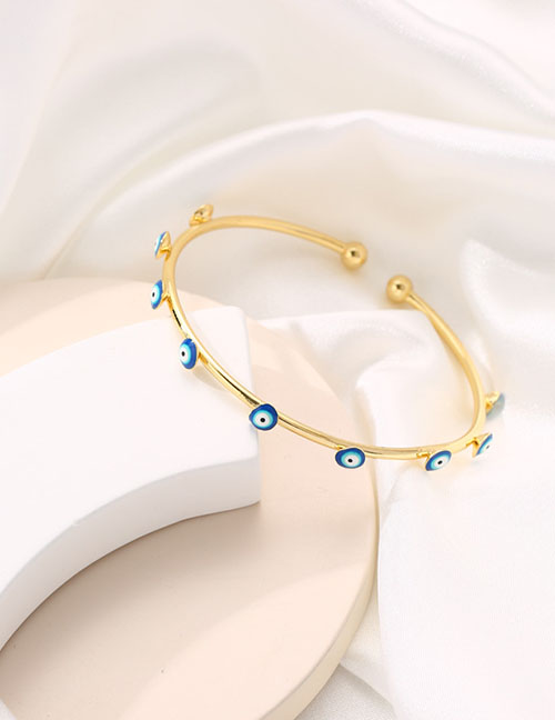 Fashion Navy Blue Copper Gold -plated Oil Eye Bracelet