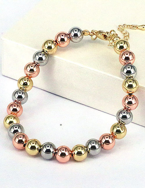 Fashion Bracelet Pure Copper Geometric Color Ball Beads Bead Bracelet