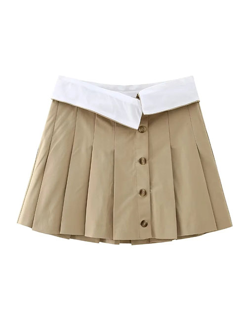 Fashion Color Sweet Deduction Wide Pleated Skirt