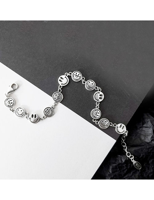 Fashion Silver Copper Silver -plated Smiley Bracelet