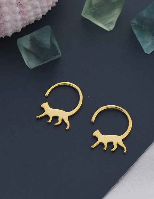 Fashion Gold Alloy Geometric Cat Earrings