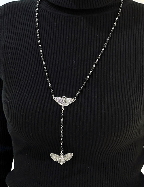 Fashion Silver Alloy Geometric Bat Y -shaped Necklace