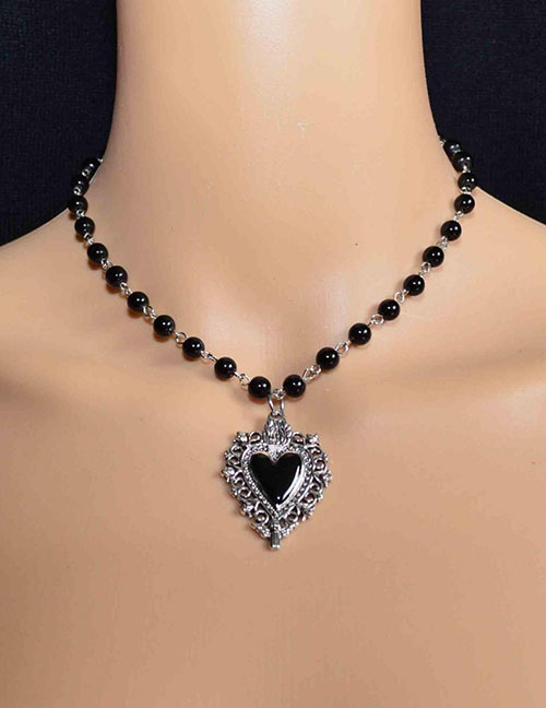 Fashion 2# Alloy Geometric Love Round Bead Chain Necklace
