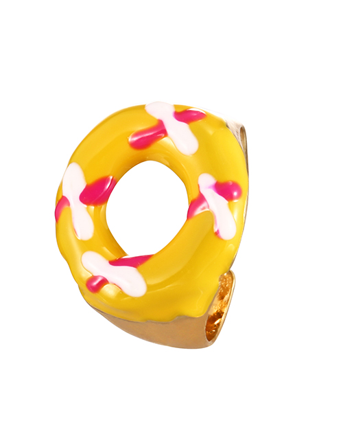 Fashion Yellow Alloy Drip Oil Donut Ring
