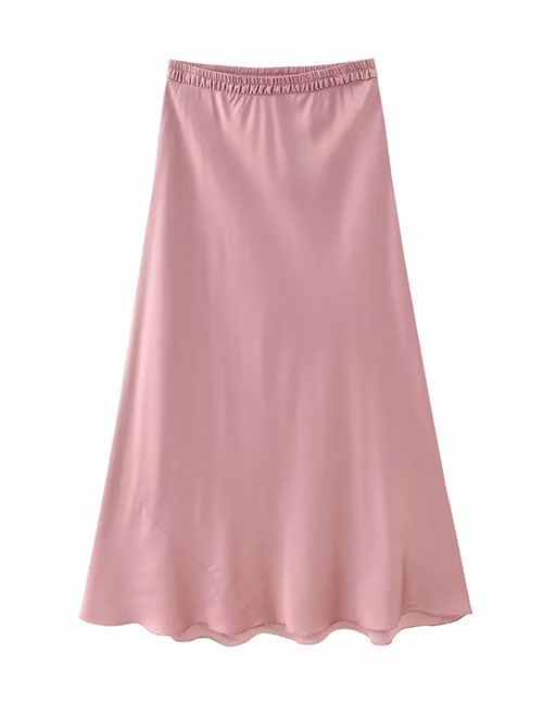 Fashion Pink Sluther Pure Color Skirt