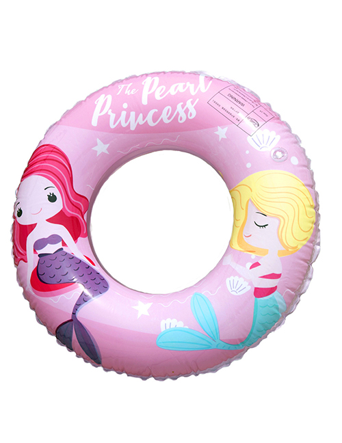Fashion 90 (270g) (cm) Pink Mermaid Swimming Ring Pvc Cartoon Children's Swimming Ring