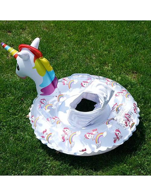 Fashion Qicai 60#unicorn Handle Sitting Circle Pvc Cartoon Inflatable Swimming Ring