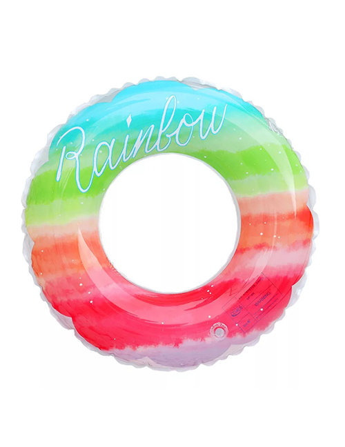 Fashion 100th Handle (460g) Rainbow Flowers Swimming Ring Pvc Gradient Swimming Ring