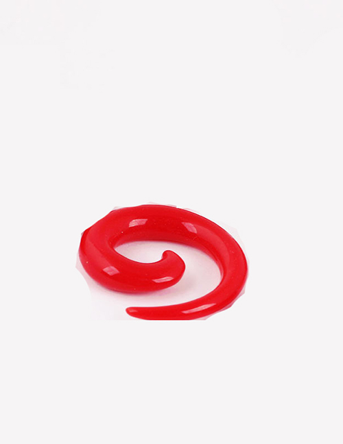Fashion Red 2mm Acrylic Snail Stepping Ear Earrier