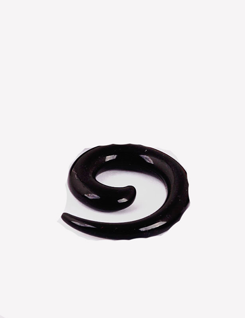 Fashion Black 2.5mm Acrylic Snail Stepping Ear Earrier
