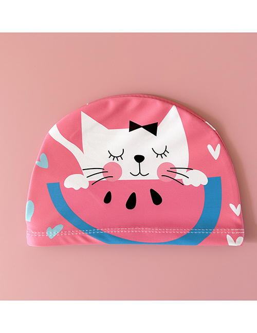 Fashion Kitten Polyester Cartoon Swimming Cap