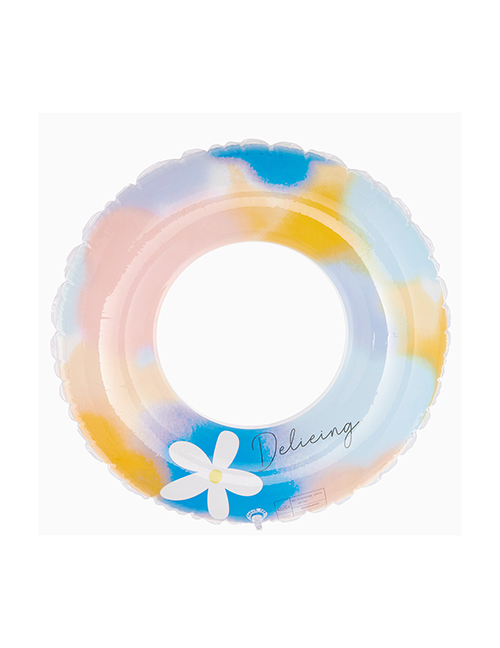 Fashion Watercolor Flower 60#(suitable For 2-4 Years Old) Pvc Watercolor Flowers Inflatable Swimming Ring