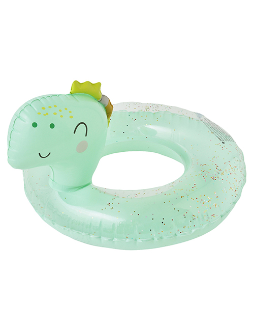 Fashion Sequenant Cute Dinosaur Swimming Ring (green) (suitable For 4-9 Years Old)) Pvc Sequins Little Dinosaur Swimming Ring