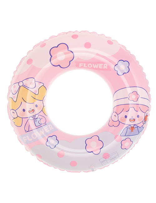 Fashion Flower Girl Swimming Ring 90#(260g) Is Suitable For Adults Pvc Cartoon Printed Swimming Ring