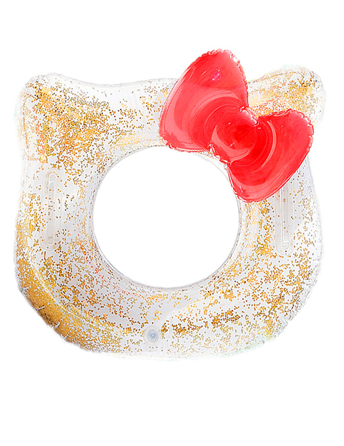 Fashion S Three-dimensional Bow Cat 70#suitable For 5-9 Years Old (cm) Pvc Cartoon Printed Swimming Ring