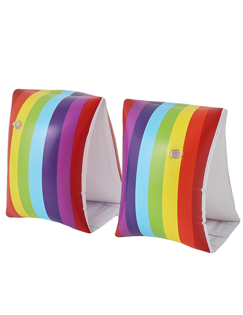 Fashion Rainbow Arm Circle (triangular) Pvc Rainbow Inflatable Swimming Arm Ring