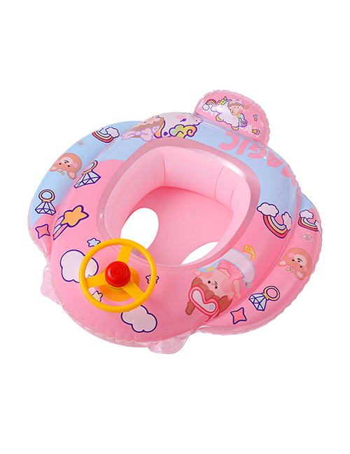 Fashion Summer Colorful Steering Wheel Inflatable Bottom Pvc Cartoon Steering Wheel Children's Swimming Seat Circle