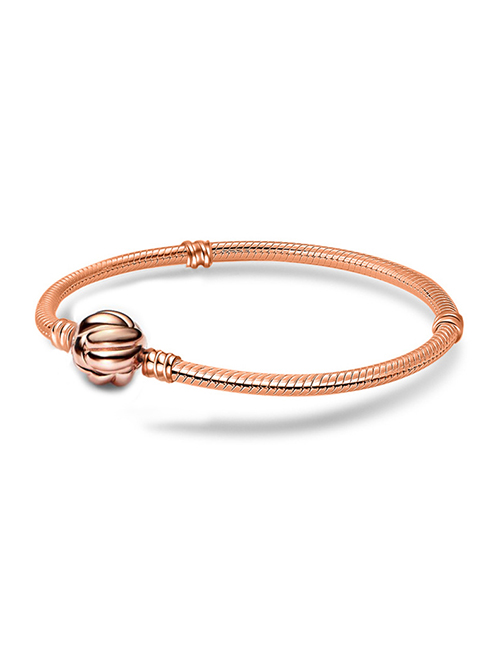 Fashion Concentric Knotting. Rose Golden Color Copper Silver -plated Concentric Knot Snake Bone Chain Bracelet
