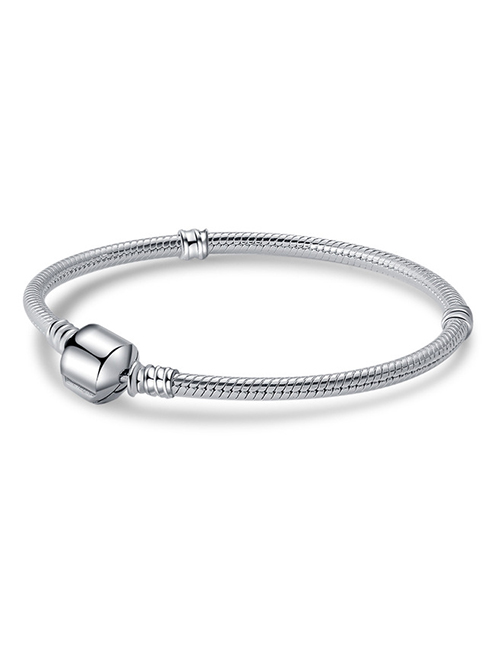 Fashion Silver. Copper Silver -plated Geometric Snake Bone Chain Bracelet