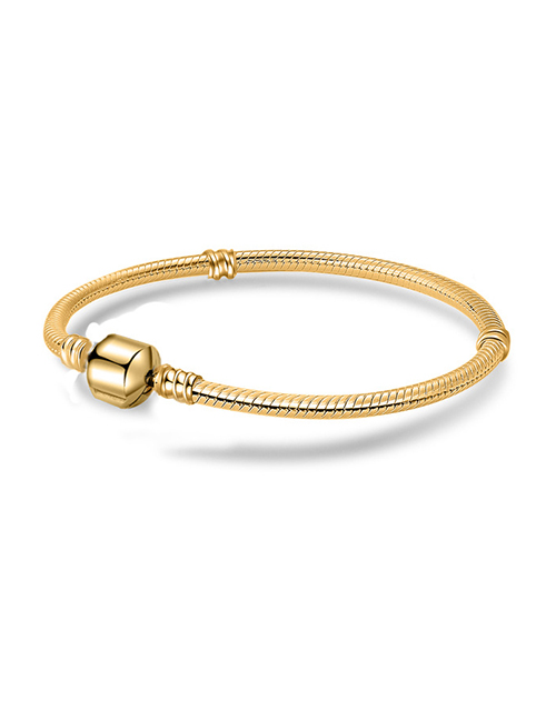 Fashion Gold. Fang Buckle Copper Silver -plated Geometric Snake Bone Chain Bracelet