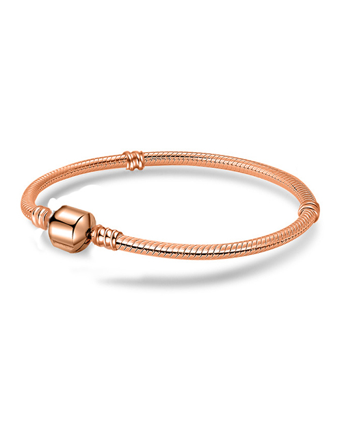 Fashion Rose Gold. Copper Silver -plated Geometric Snake Bone Chain Bracelet