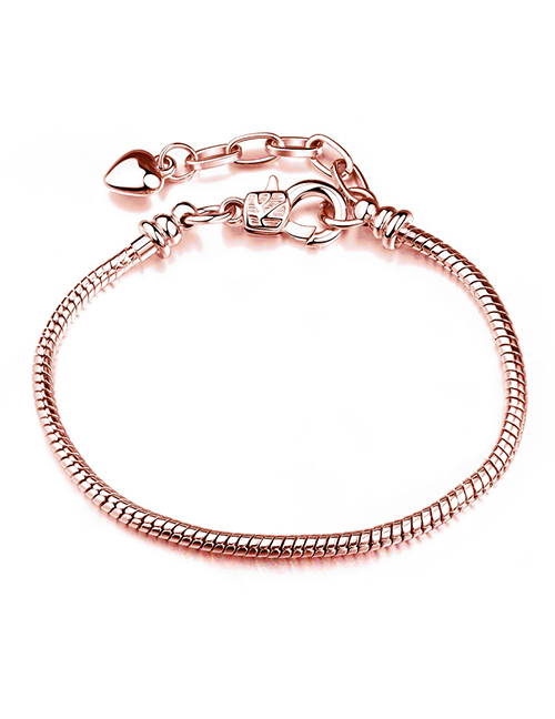Fashion Lobster Buckle Rose Gold Copper Silver -plated Geometric Snake Bone Chain Lobster Buckle Bracelet