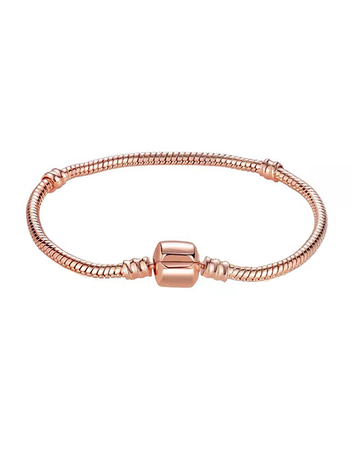 Fashion Rose Gold Chain Copper Silver -plated Snake Bone Chain Buckle Bracelet