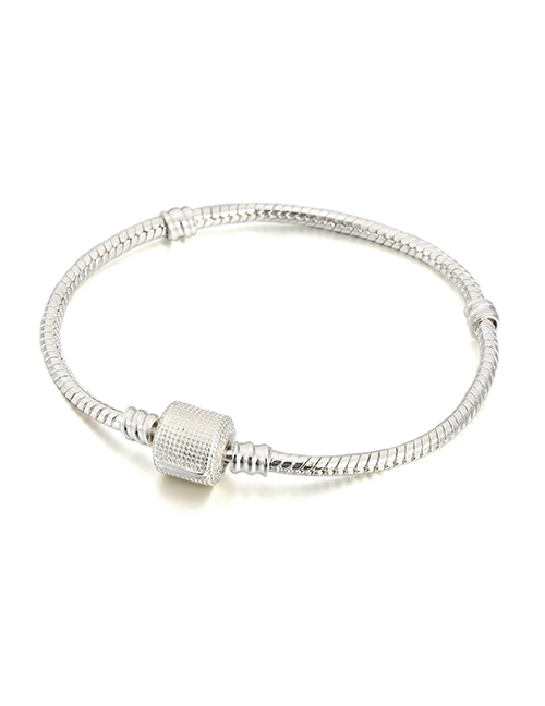 Fashion Grinding Head Chain Copper Silver -plated Snake Bone Chain Buckle Bracelet