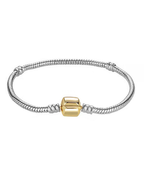 Fashion Golden Buckle+silver Chain Copper Silver -plated Snake Bone Chain Buckle Bracelet