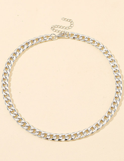 Fashion Silver Metal Geometric Chain Necklace