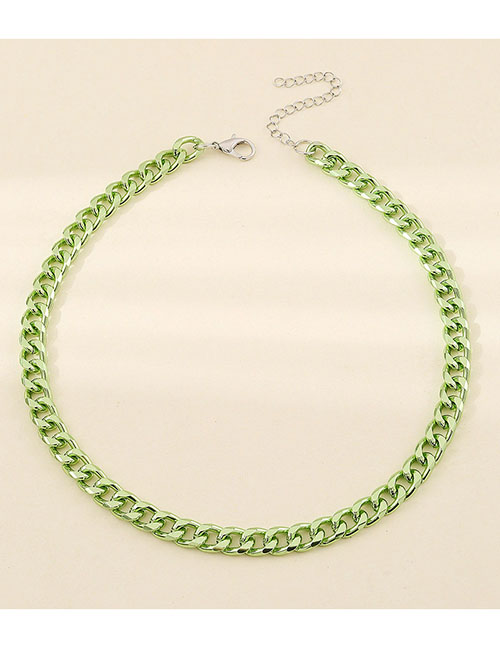 Fashion Light Green Metal Geometric Chain Necklace