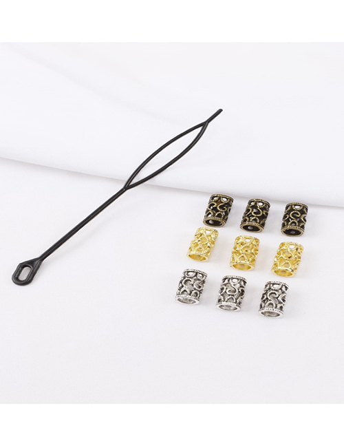 Fashion A Set Of F1010-9 Pieces + Pull Needle 1 Metal Geometric Braiding Rings