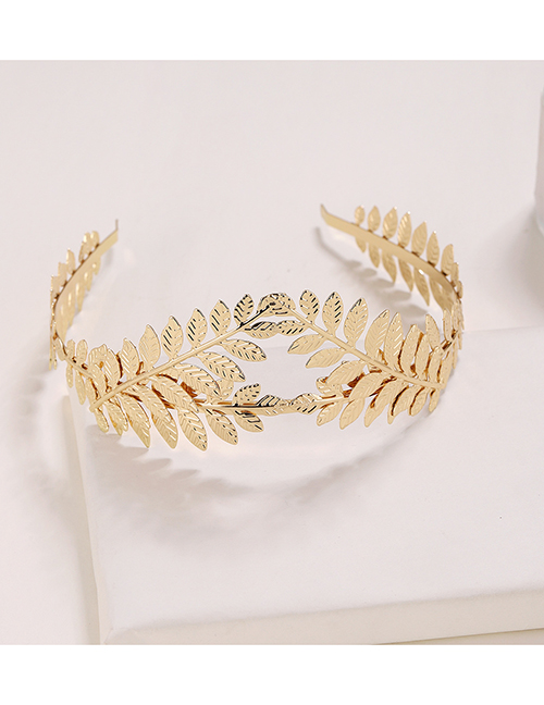 Fashion Gold Alloy Geometric Leaf Headband