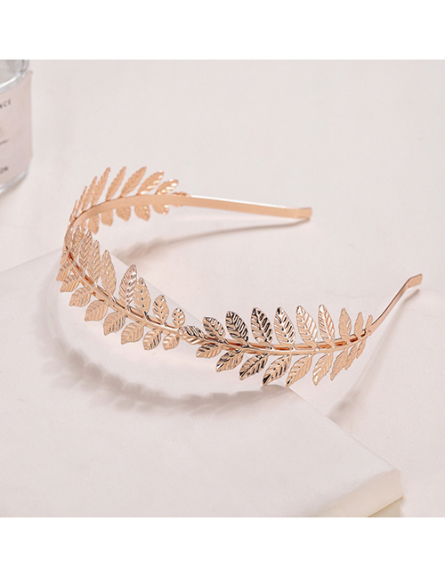 Fashion Rose Gold Alloy Geometric Leaf Headband