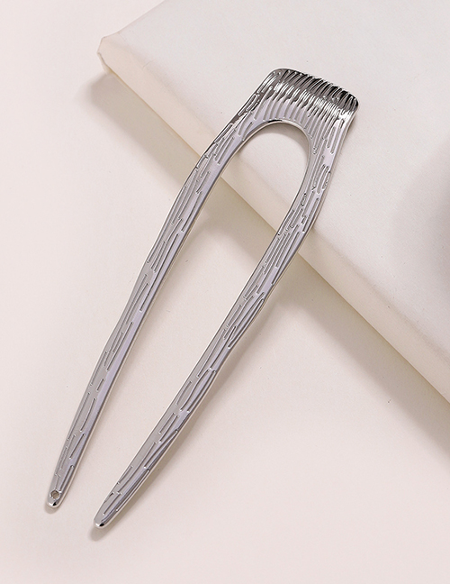 Fashion Silver Metal Geometric U-shaped Hairpin
