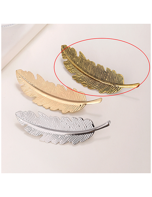 Fashion Ancient Gold Alloy Feather Hairpin