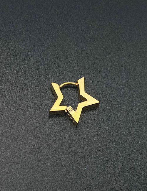 Fashion B Gold Stainless Steel Pentagon Geometry Ear