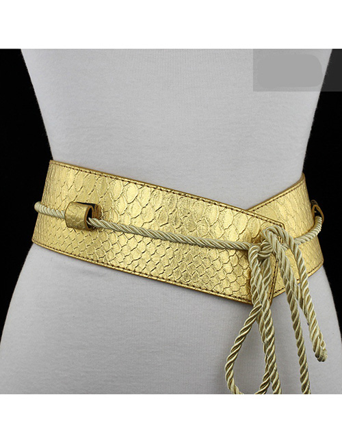 Fashion Gold Faux-leather Rope Tassels With Wide Girdle