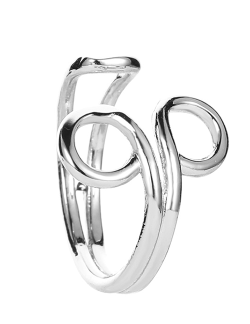Fashion Silver Metal Geometric Cutout Ear Cuffs
