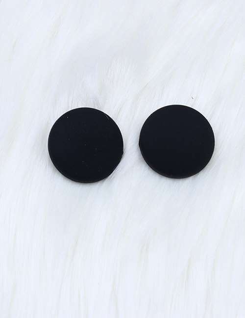 Fashion Black Acrylic Spray Painted Round Stud Earrings