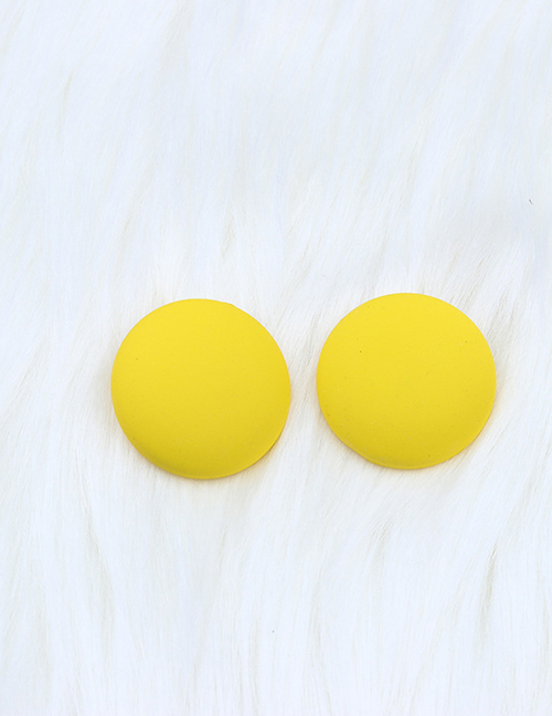 Fashion Yellow Acrylic Spray Painted Round Stud Earrings