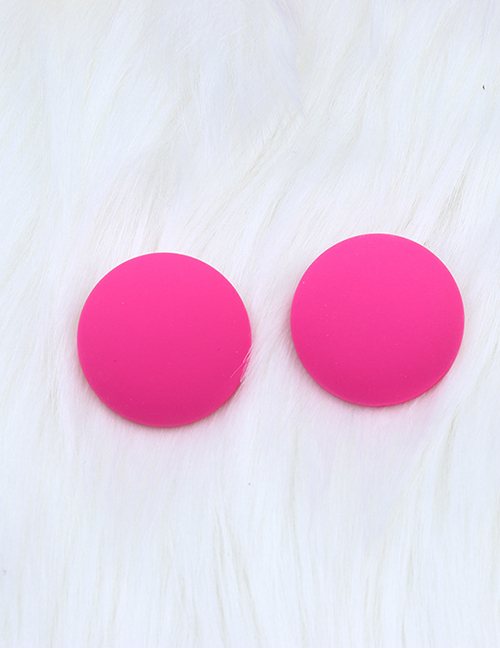 Fashion Rose Red Acrylic Spray Painted Round Stud Earrings