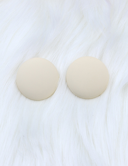 Fashion White Acrylic Spray Painted Round Stud Earrings