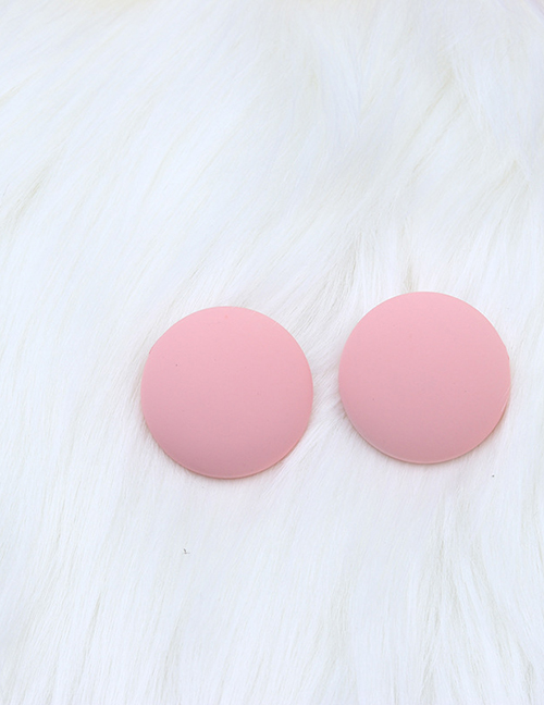 Fashion Pink Acrylic Spray Painted Round Stud Earrings