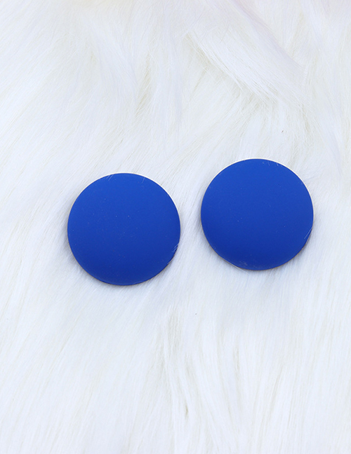 Fashion Navy Blue Acrylic Spray Painted Round Stud Earrings