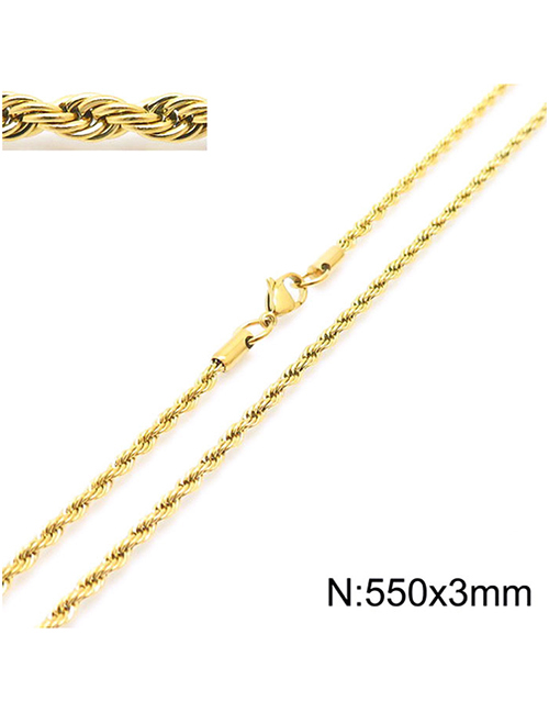 Fashion 8# Titanium Steel Geometric Twist Chain Necklace