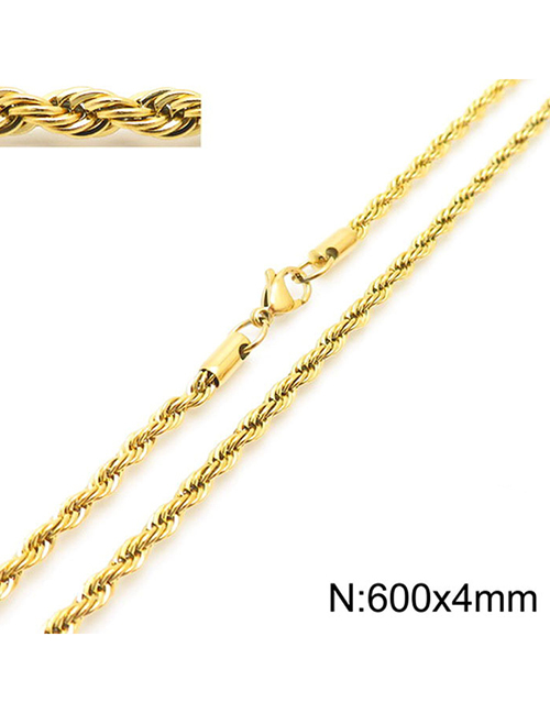 Fashion 12# Titanium Steel Geometric Twist Chain Necklace